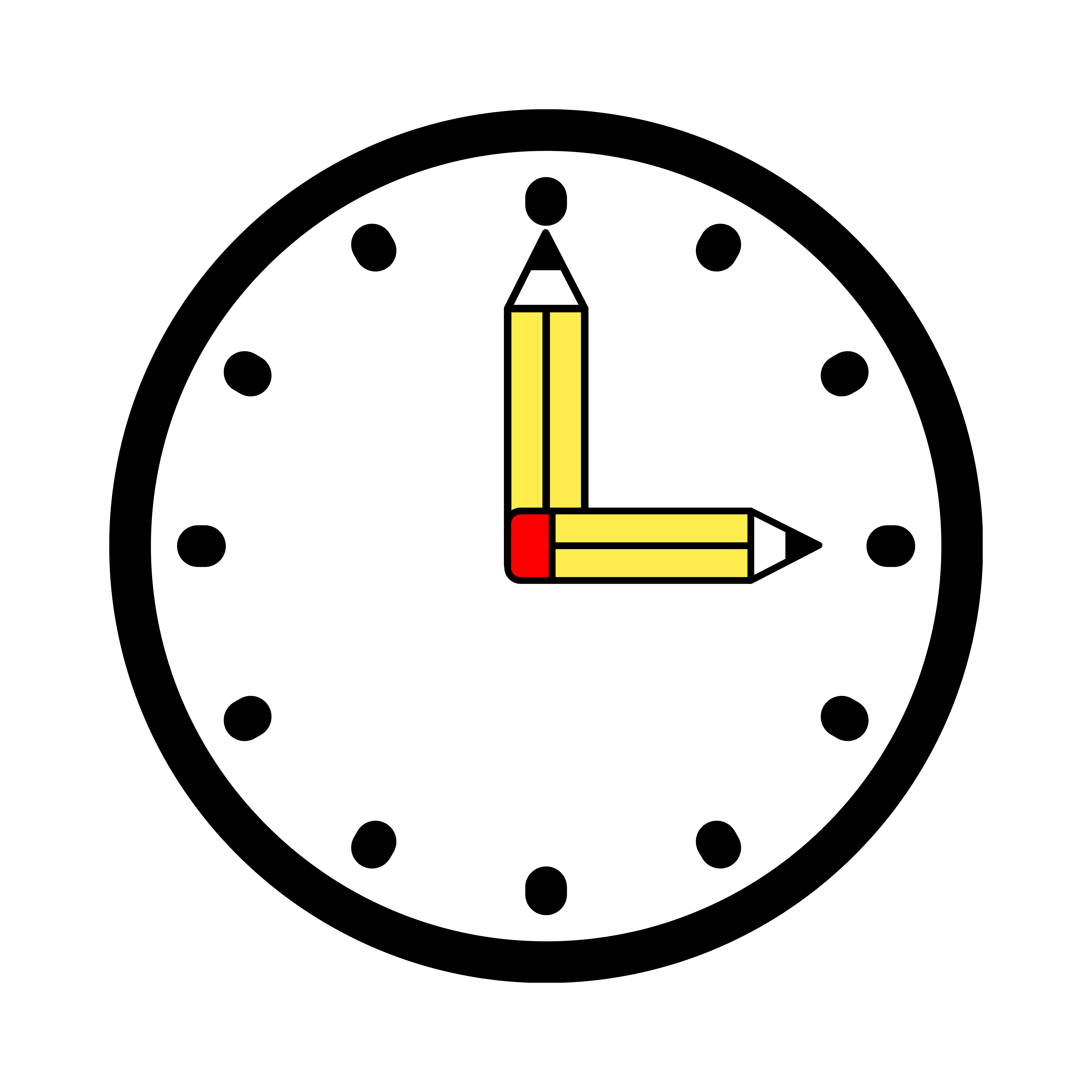 A Clock With Pencils For Clock Hands A Clock With Pencils For Clock Hands