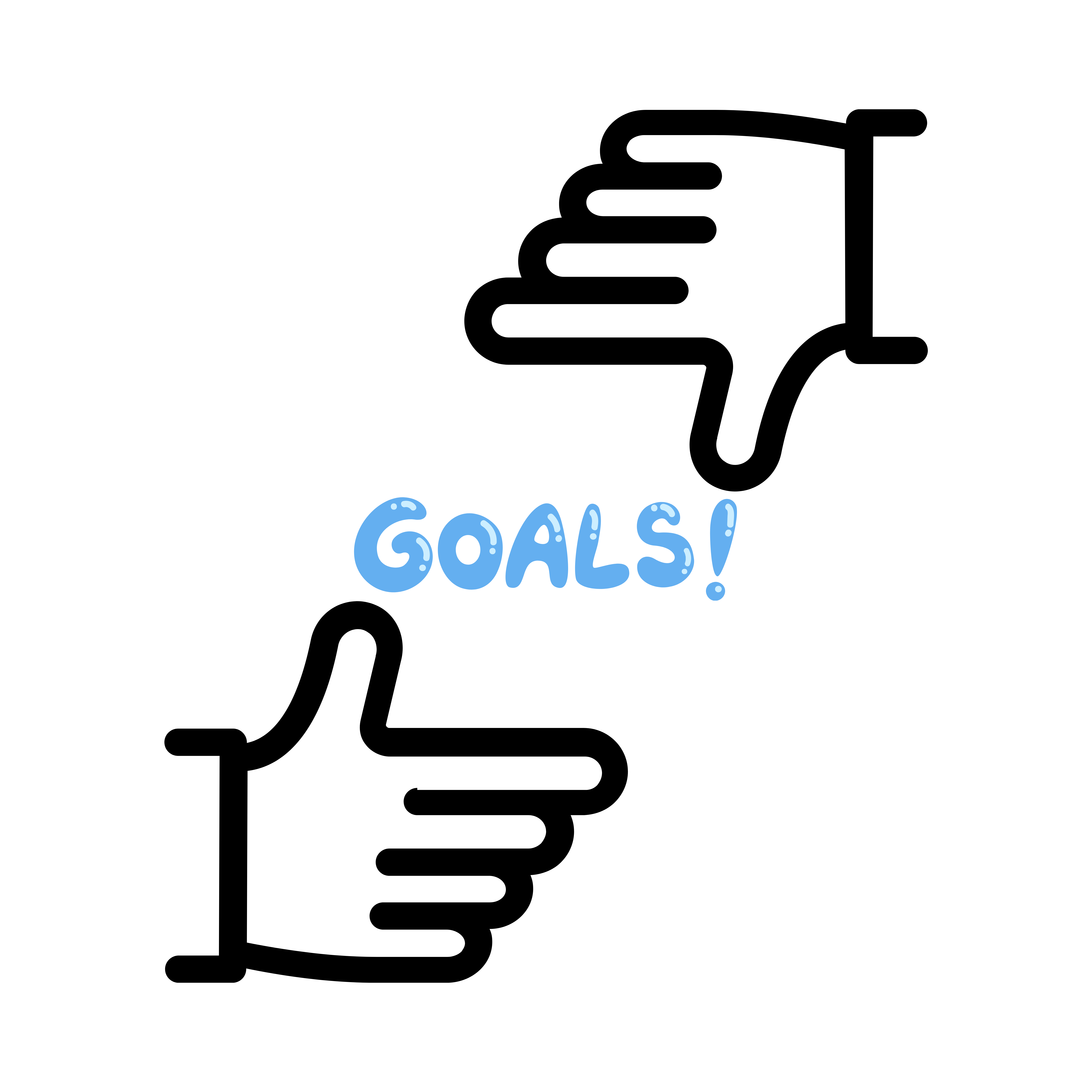 Two Cartoon Hands Surrounding The Word Goals Two Cartoon Hands Surrounding The Word Goals