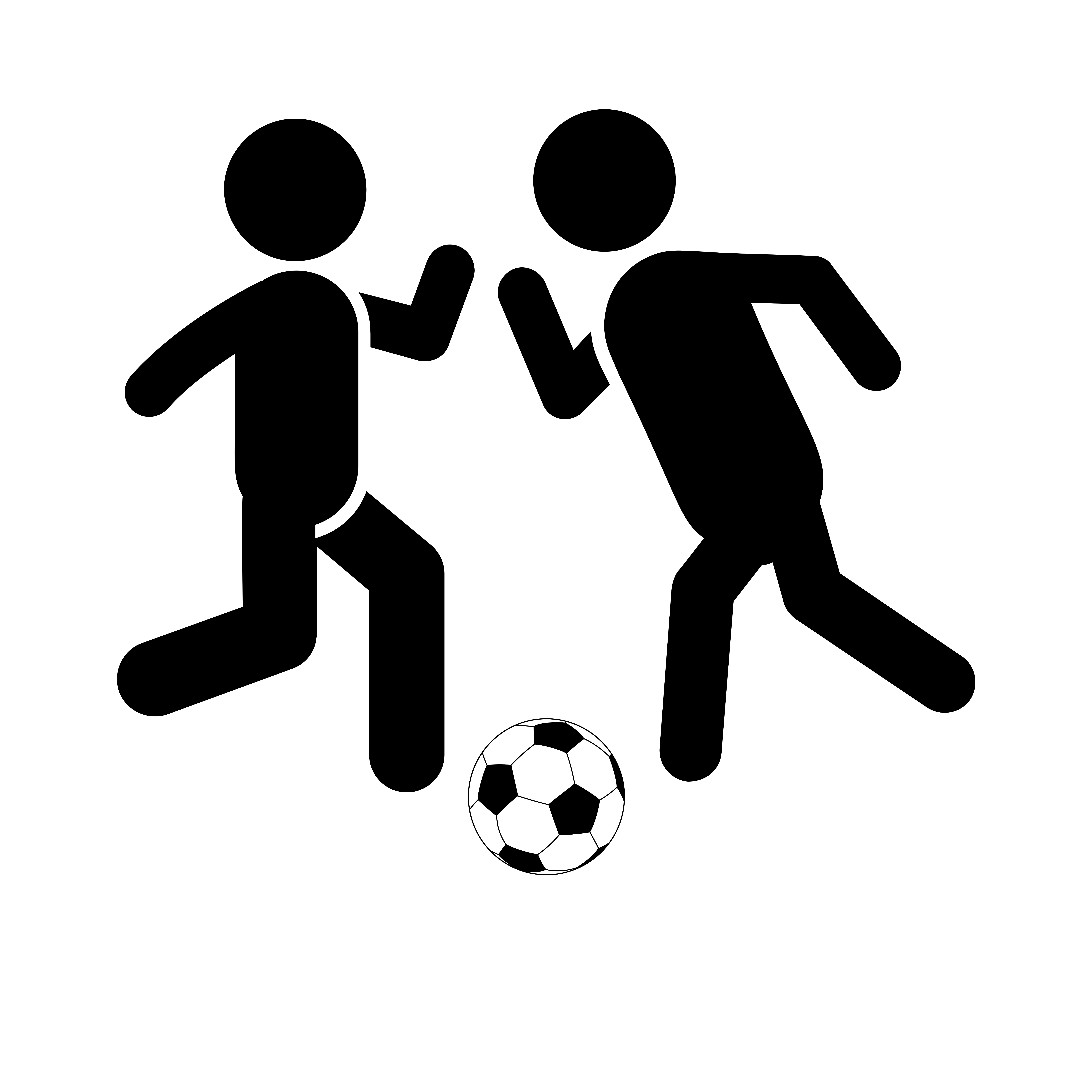 Cartoon Of Two Children Playing Football