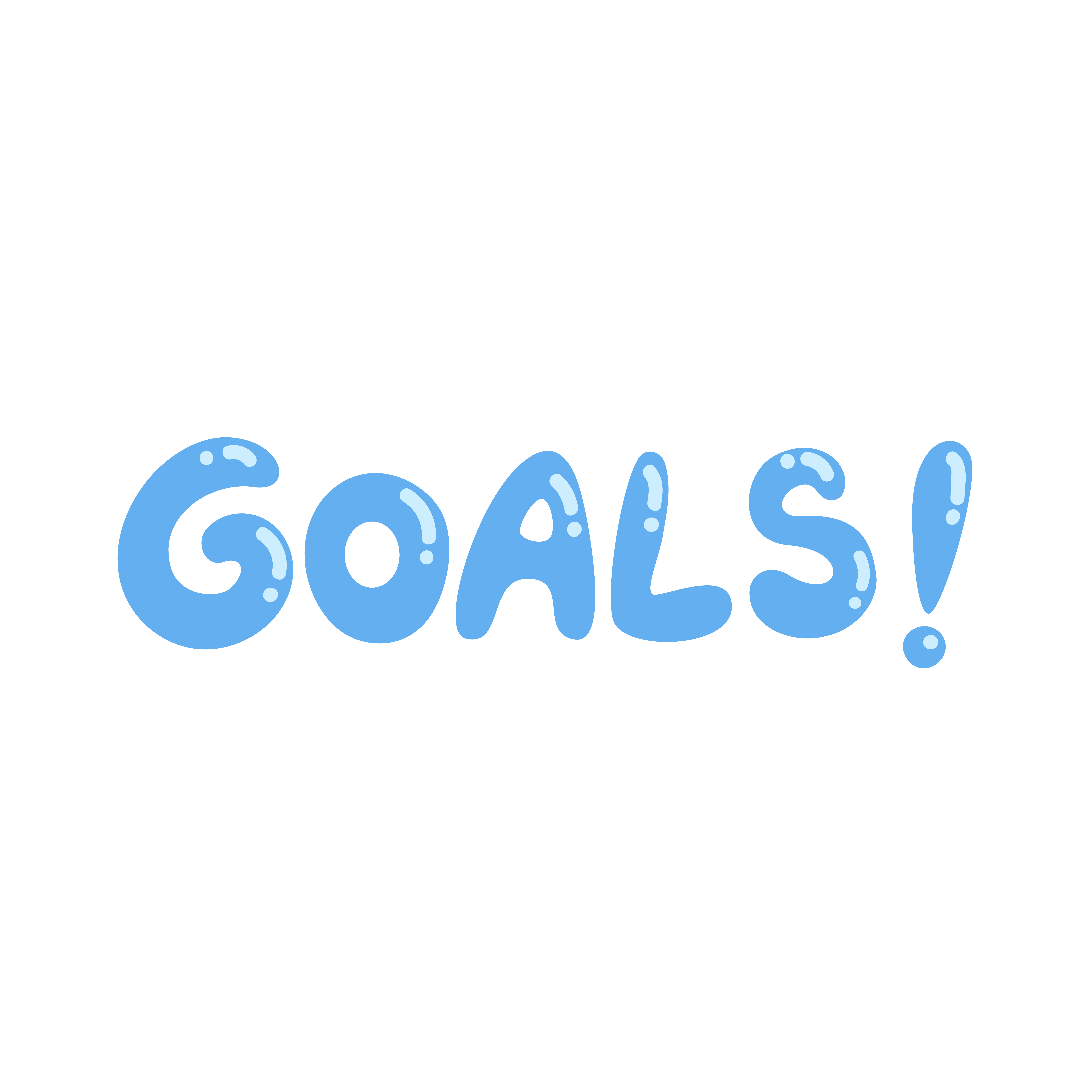 Goals Written In Blue Bubble Style Text Goals Written In Blue Bubble Style Text