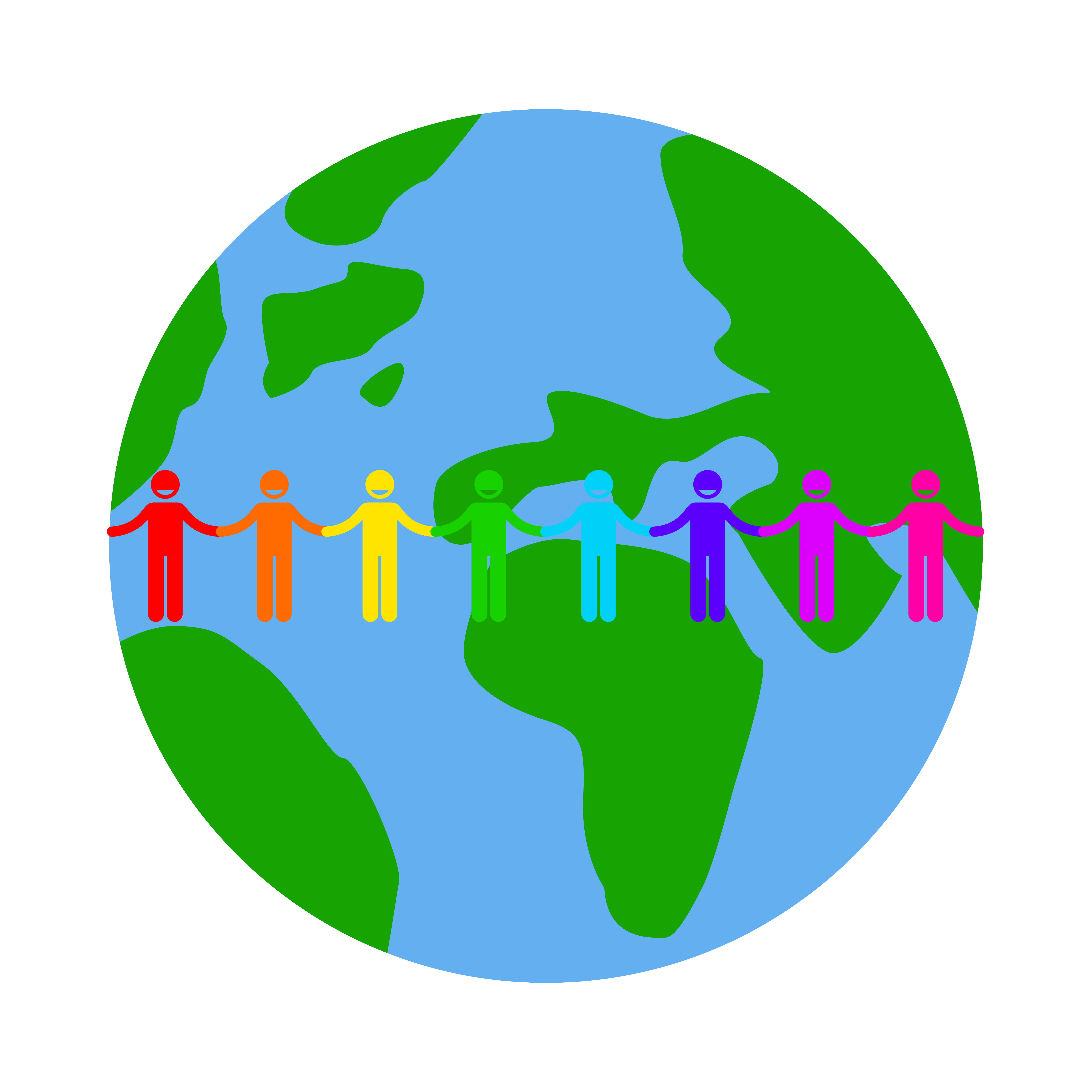 A Cartoon World With A Line Of Rainbow Coloured Cartoon People Across It A Cartoon World With A Line Of Rainbow Coloured Cartoon People Across It