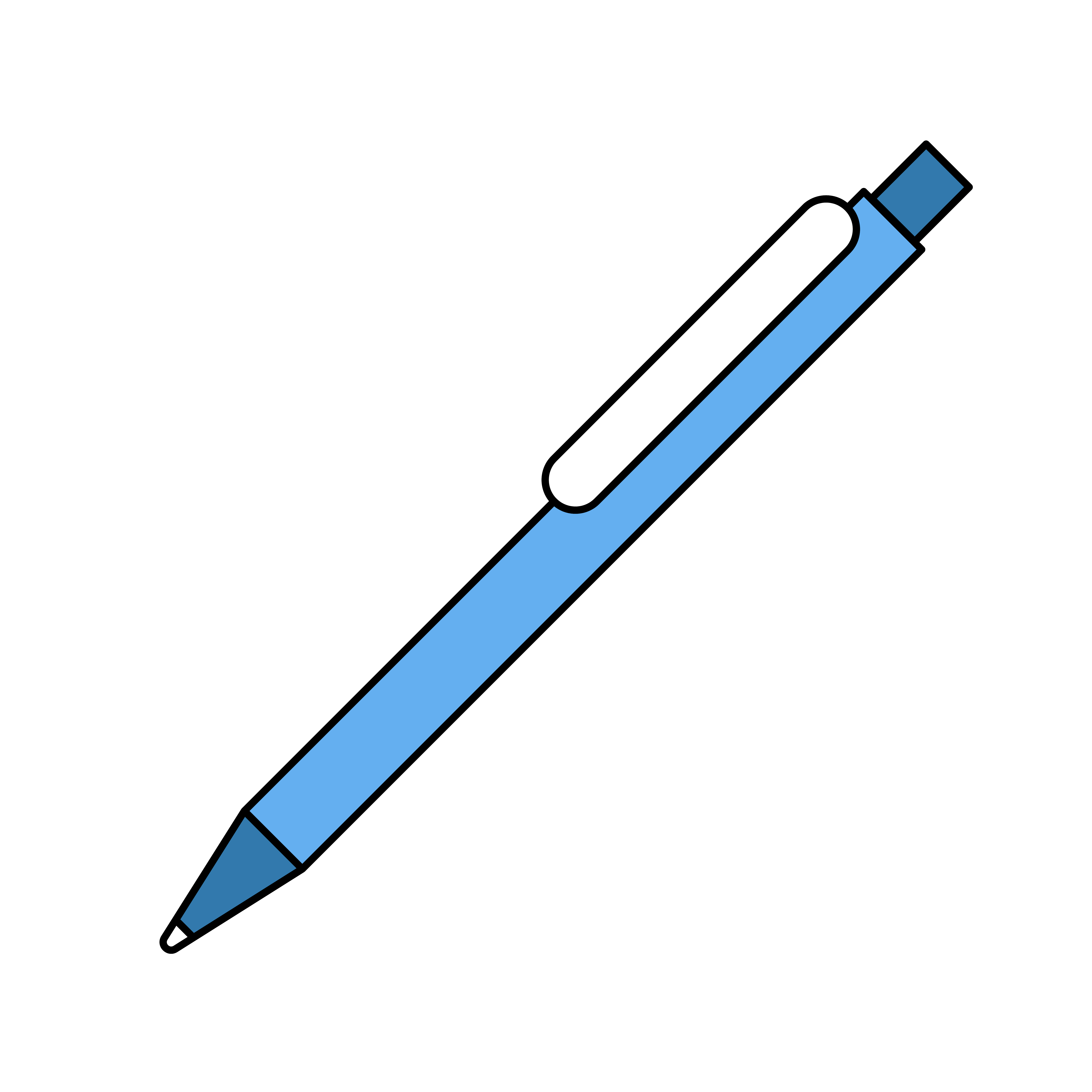 Drawing Of A Blue Pen