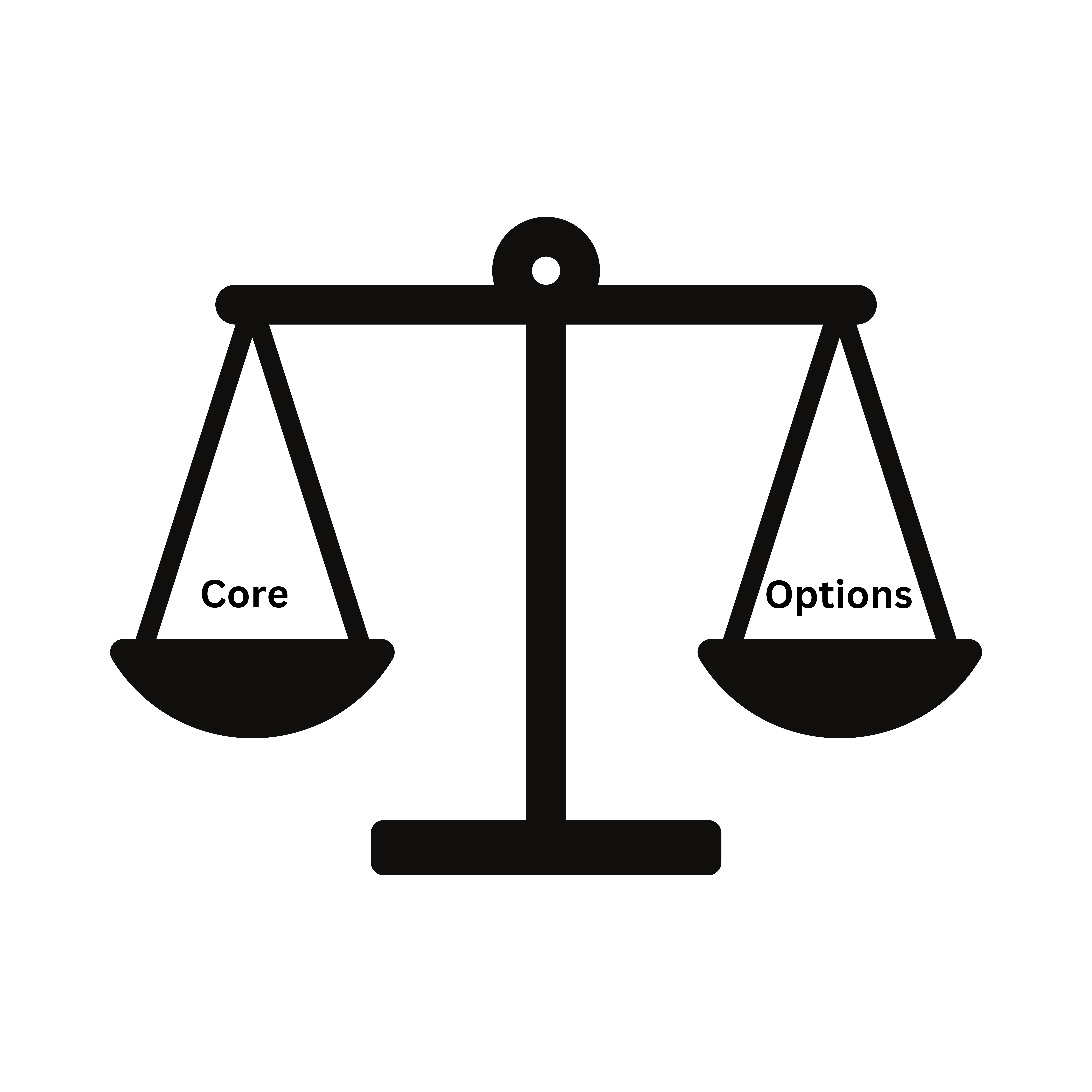 Cartoon Scales Weighing Up GCSE Core Subjects VS. GCSE Option Subjects